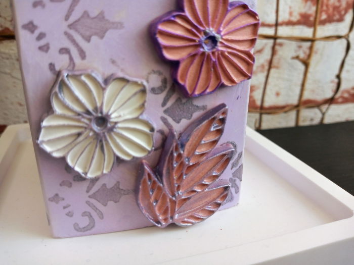 Set decorativ pahar mov cu floricele [10]