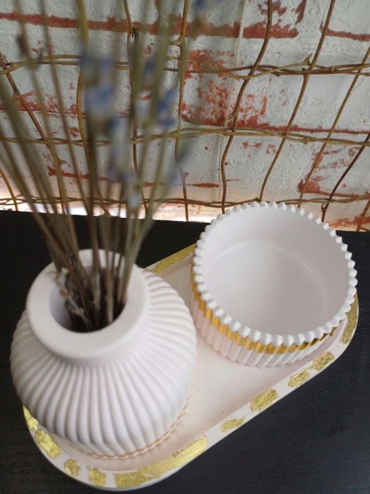 Set decorativ roz auriu [5]