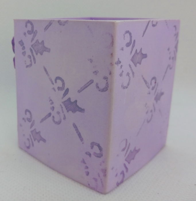 Set decorativ pahar mov cu floricele [22]