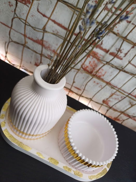 Set decorativ roz auriu [8]