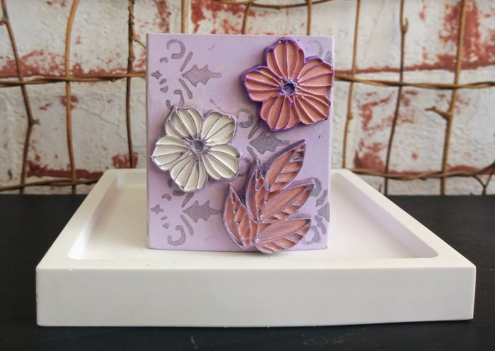 Set decorativ pahar mov cu floricele [8]