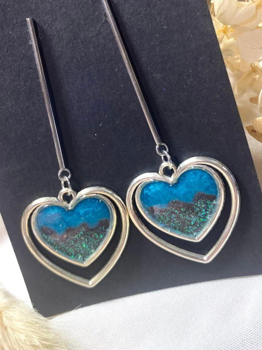 Dublu inimoare albastre lung [6]