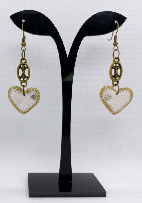 Cercei "inimioara 2" cu accesorii culoarea bronzului [1]