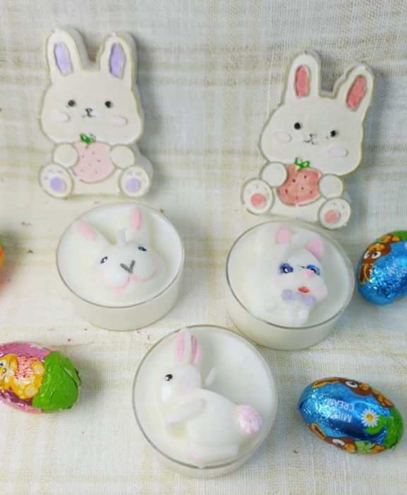 Lumanare / ceramica lucrata manual "Mini Bunny" [8]