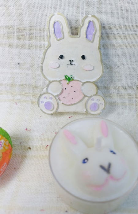 Lumanare / ceramica lucrata manual "Mini Bunny" [9]