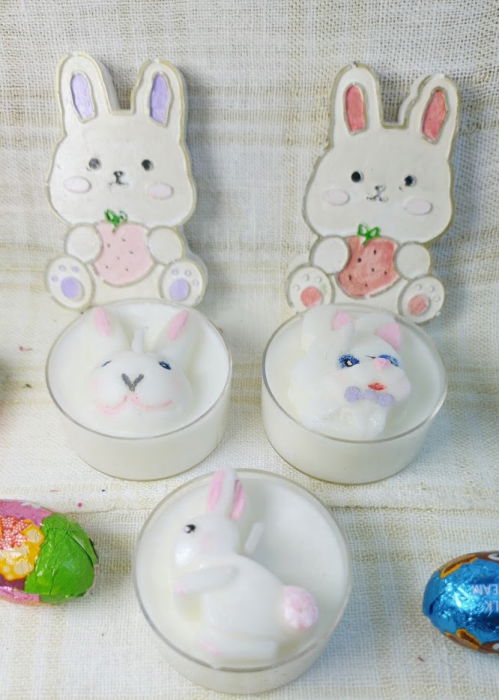 Lumanare / ceramica lucrata manual "Mini Bunny" [1]