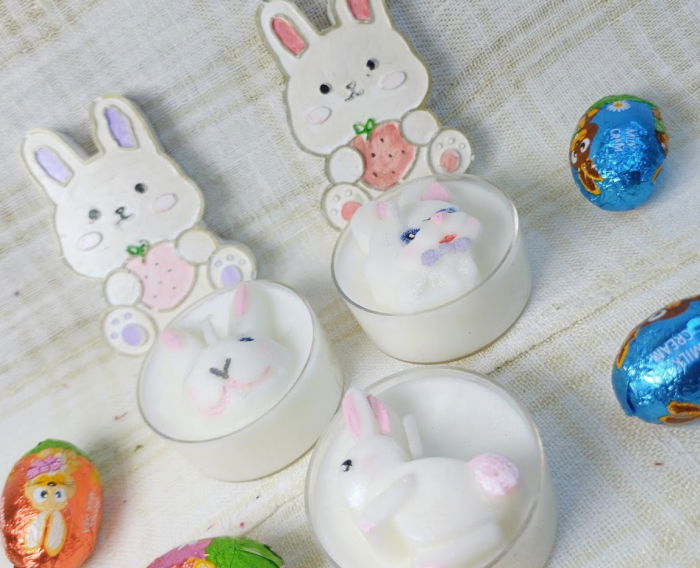 Lumanare / ceramica lucrata manual "Mini Bunny" [2]