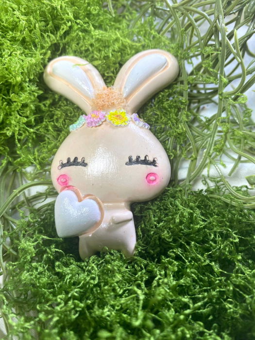 Magneți de frigider 'iepuras', din ceramica , lucrati si pictati manual. [3]