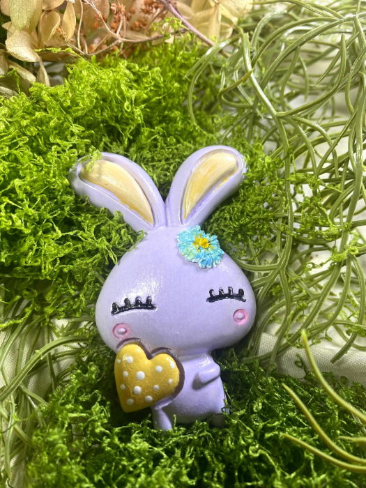 Magneți de frigider 'iepuras', din ceramica , lucrati si pictati manual. [5]