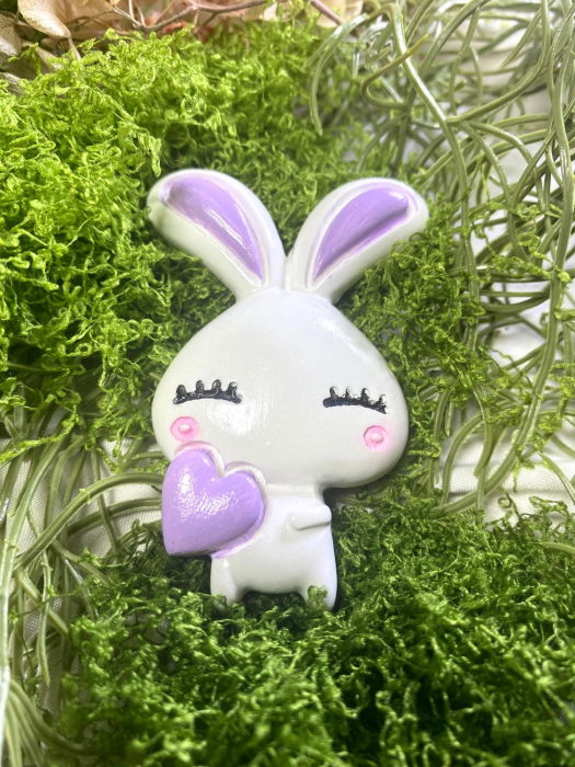 Magneți de frigider 'iepuras', din ceramica , lucrati si pictati manual. [6]