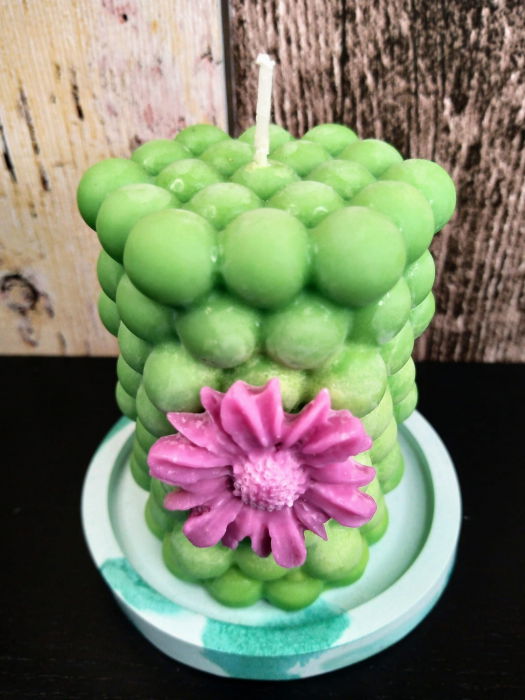 Lumanare parfumata din ceara de soia ecologica + farfurie ceramica handmade [3]