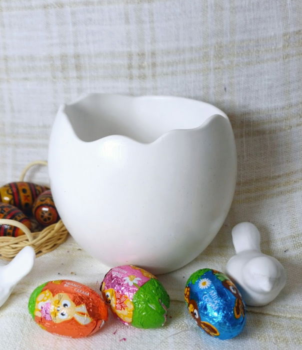 Ou din ceramica handmade + lumanare alba din ceara de soia [2]