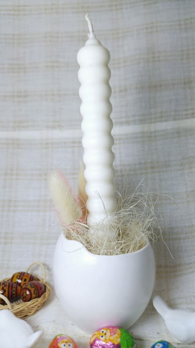 Ou din ceramica handmade + lumanare alba din ceara de soia [6]