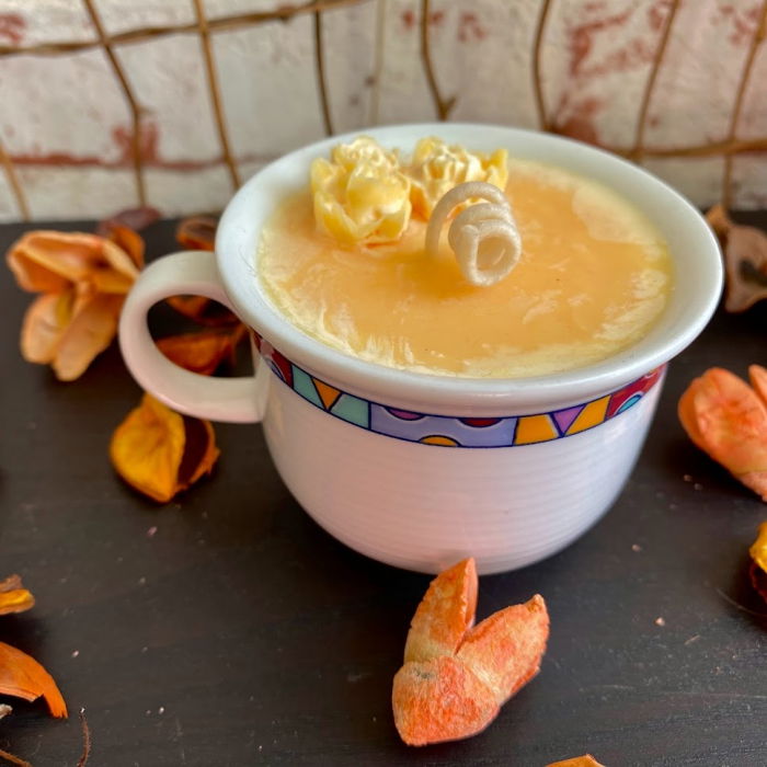 Lumanare " cescuta parfumata ", portocalie, in recipient vintage. [4]