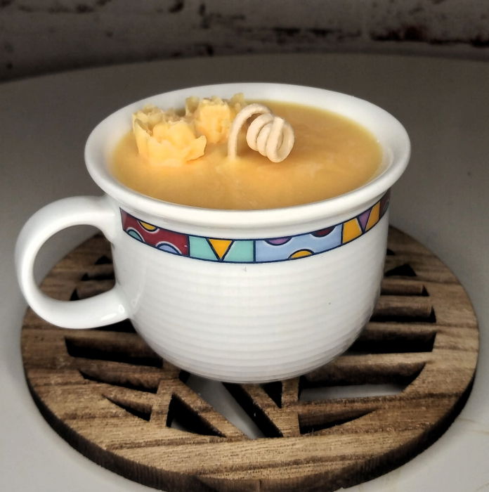 Lumanare " cescuta parfumata ", portocalie, in recipient vintage. [3]