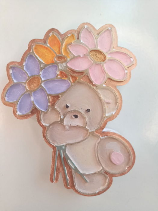 Magneți de frigider 'ursuleti', din ceramica, lucrati si pictati manual + magnet "iepuras", cadou [2]