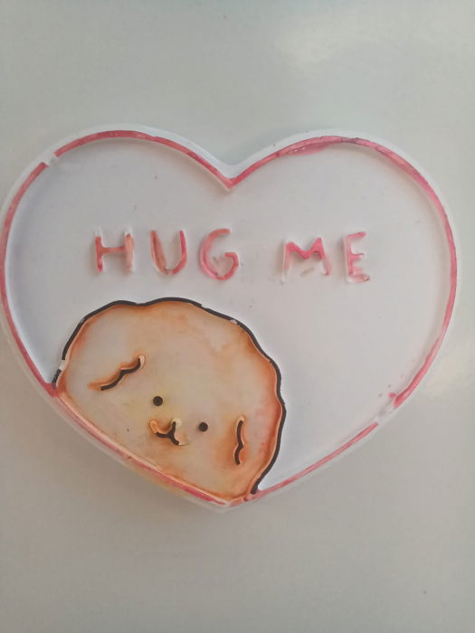 Magneți de frigider 'Hug Me', din ceramica , lucrati si pictati manual. [4]