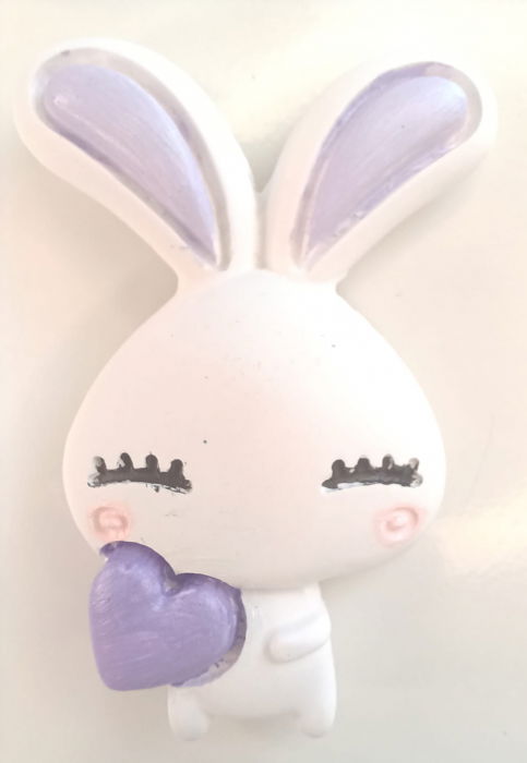 Magneți de frigider 'iepuras', din ceramica , lucrati si pictati manual. [9]