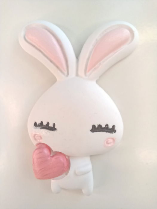 Magneți de frigider 'iepuras', din ceramica , lucrati si pictati manual. [10]