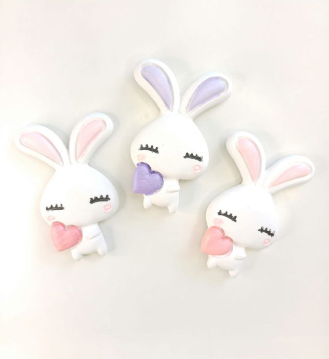 Magneți de frigider 'iepuras', din ceramica , lucrati si pictati manual. [8]