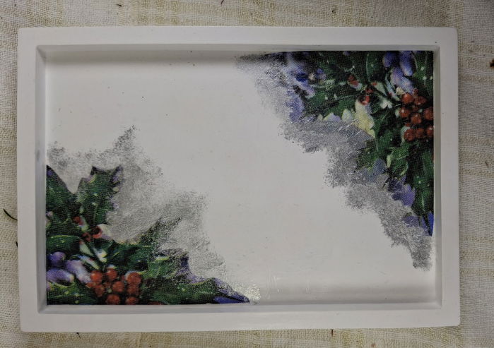 Set decorativ Craciun - lumanare plus suport din ceramica si vas [2]