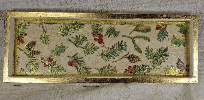 Set decorativ de Craciun - lumanare alba din ceara de soia plus suport din ceramica handmade [3]