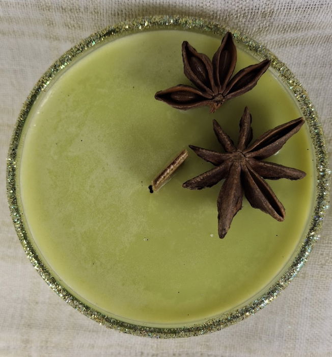 Set decorativ de Craciun - 'Merry Christmas' - lumanare plus suport din ceramica pictat manual [6]