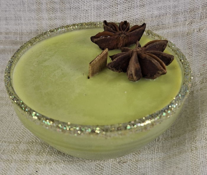 Set decorativ de Craciun - 'Merry Christmas' - lumanare plus suport din ceramica pictat manual [7]