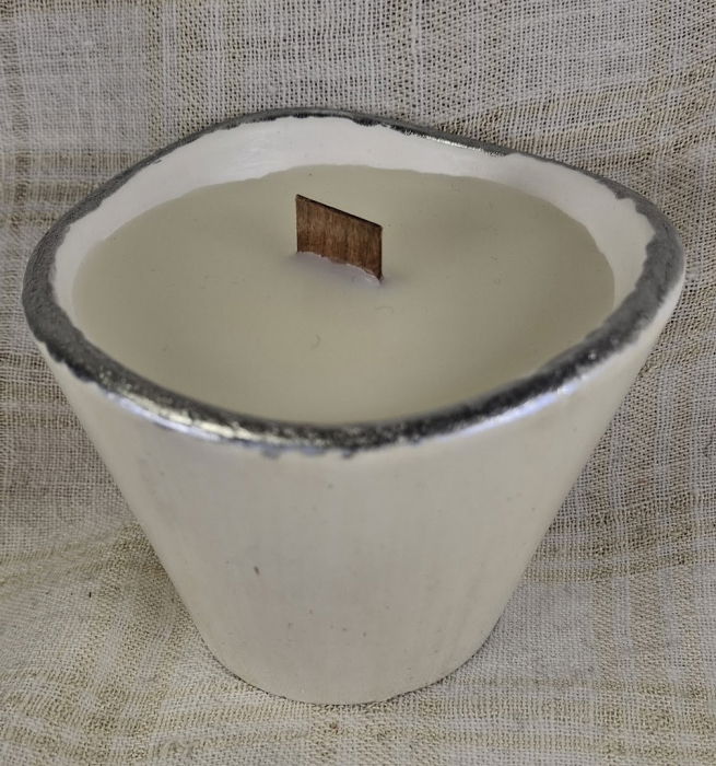 Set decorativ de Craciun - 'Urs Polar' - lumanare plus suport din ceramica pictat manual [4]