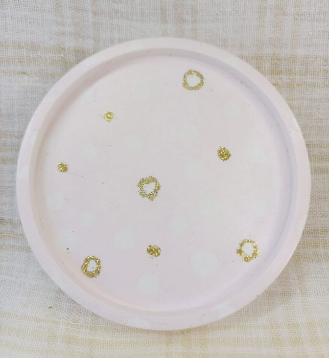 Set decorativ - lumanare parfumata din ceara de soia ecologica + farfurie ceramica handmade [3]