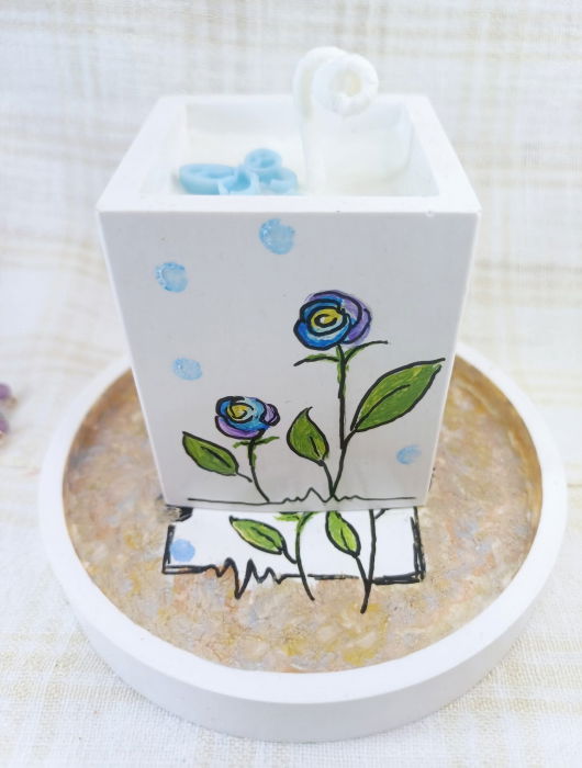 Set decorativ - trandafiri albastri. [5]