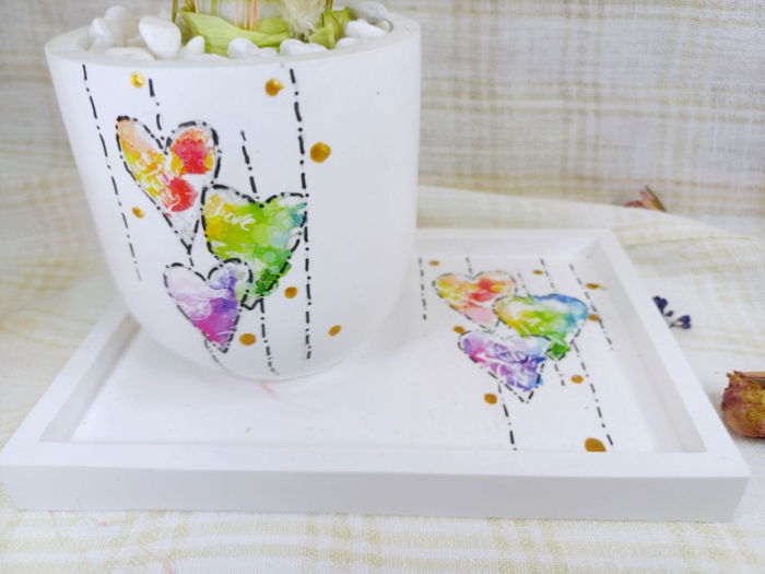 Set decorativ  "inimioare colorate" [10]