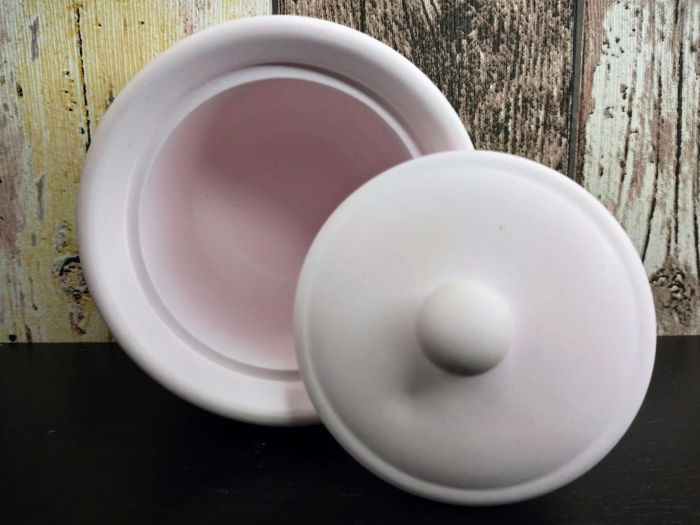 Recipient rotund din ceramica cu capac - handmade [4]