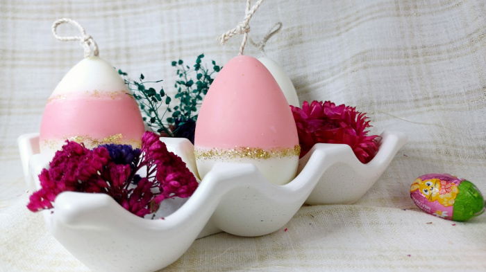 Suport de oua din ceramica handmade + 3 lumanari " ousoare parfumate " [5]