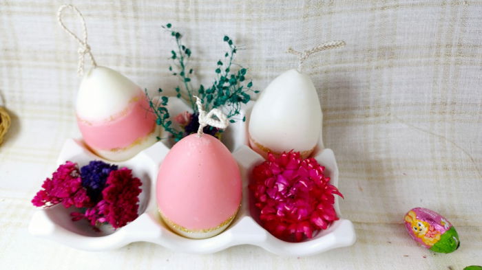 Suport de oua din ceramica handmade + 3 lumanari " ousoare parfumate " [11]