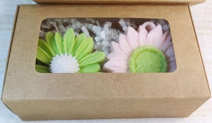 Wax melts - Tablete parfumate  -cutie cu doua flori divers colorate. [4]