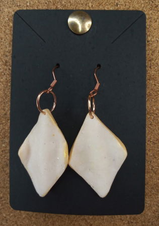 Cercei handmade - Cercei romb cu margini aurii