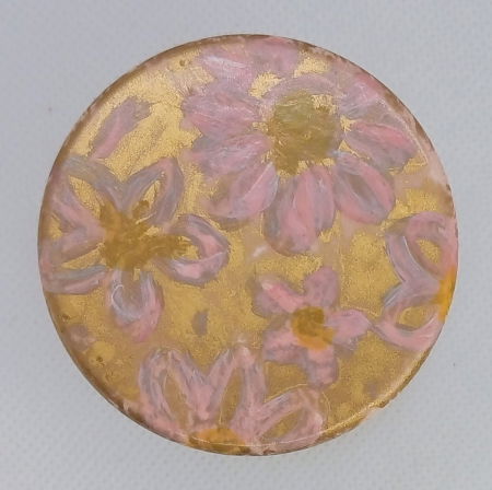 Set decorativ  alb/roz cu flori imprimate. [13]