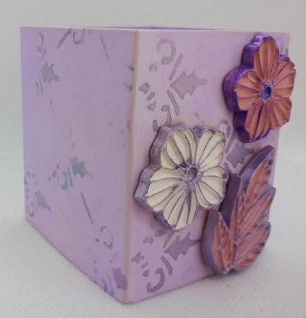 Set decorativ pahar mov cu floricele [22]