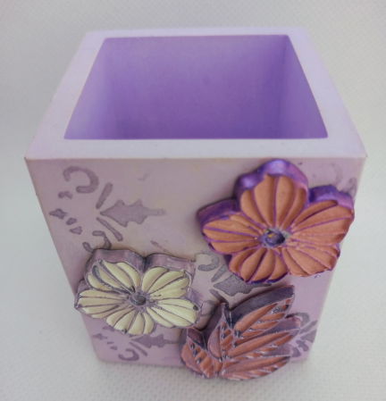 Set decorativ pahar mov cu floricele [23]