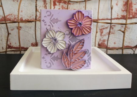 Set decorativ pahar mov cu floricele [7]