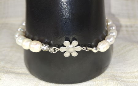 Bratara din perle de cultura albe. [4]