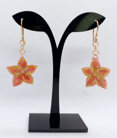 Cercei flori de portocal, accesorii roz-aurii