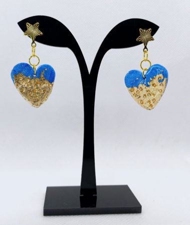 Cercei handmade - Cercei "inimioare albastre"