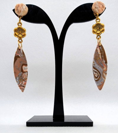 Cercei handmade - Cercei petale bronz/auriu