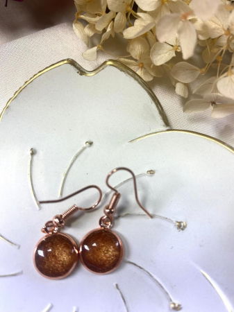 Cercei handmade - Cercei rotund maro