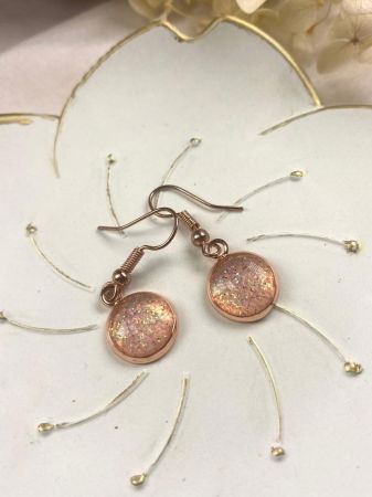 Cercei handmade - Cercei rotund glitter