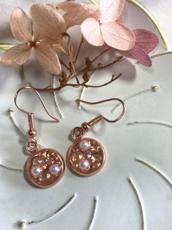 Cercei rotund bronz perla [2]