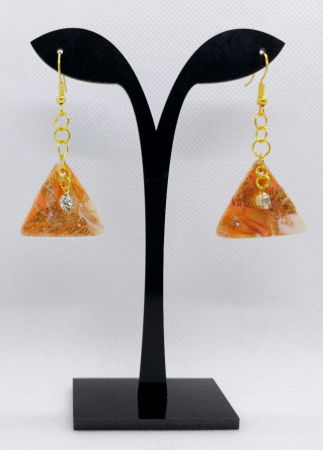 Cercei handmade - Cercei  "triunghi cu pietricica"