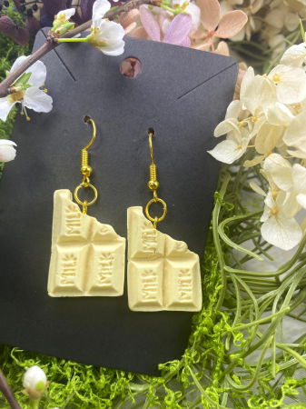 Cercei handmade - Choco alb